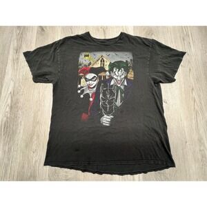 Vtg 90s Joker Harley Quinn T-Shirt Faded Oversized American Gothic DC Comics 2XL